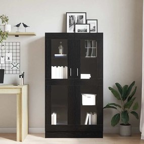 Estante de Livros vidaXL Preta em Carvalho 82,5x30,5x150 cm em Madeira
