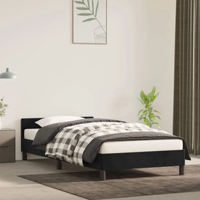 vidaXL Estrutura cama c/ cabeceira sem colchão veludo 90x200 cm preto