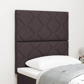 Cabeceira vidaXL Design de Blocos de Diamante Castanho 80 cm Tecido, C