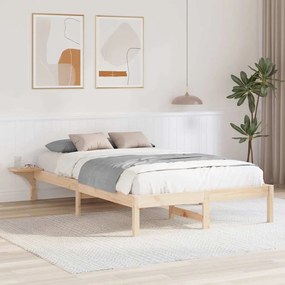 vidaXL Estrutura de cama com mesas de cabeceira Castanho 140 x 190 cm