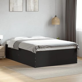 Estrutura de cama 140x190 cm derivados de madeira preto