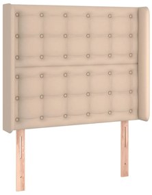 Cama box spring c/ colchão/LED 90x190cm couro artif. cappuccino