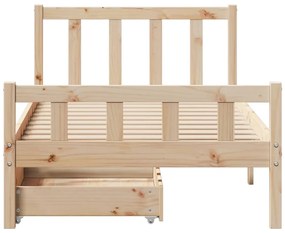 Cama sem colchão 75x190 cm madeira de pinho maciça