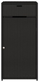 Armário de arrumação para jardim 55x55x111 cm vime PE preto