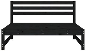 Sofá de centro para jardim 120x80 cm pinho maciço preto
