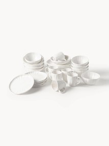 Conjunto de loiça em porcelana com relevo Sali, 30 uni.