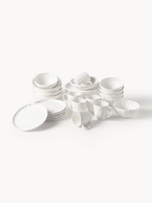 Conjunto de loiça em porcelana com relevo Sali, 6 pessoas, conjunto de 30