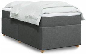 vidaXL Cama com molas/colchão 80x200 cm tecido cinzento-escuro