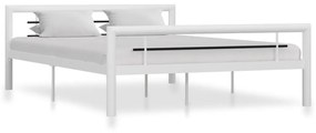 vidaXL Estrutura de cama 140x200 cm metal branco e preto