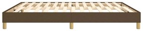 Estrutura de cama sem colchão 160x200 cm tecido castanho-escuro