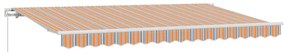 Toldo Retrátil Multicolorido e Laranja e Cinza e Azul e Branco