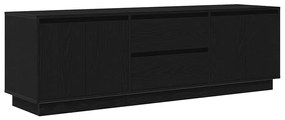 Móvel de TV com luzes LED 160,5x41x50 cm carvalho preto