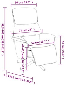 Cadeira reclinável c/ apoio de pés tecido azul