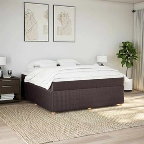 Cama com molas/colchão 180x200 cm tecido castanho-escuro