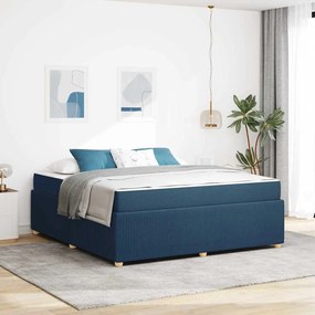 vidaXL Estrutura da Cama com colchão Azul 180 x 200 cm tecido