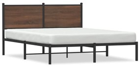 Estrutura cama com cabeceira 140x200cm metal carvalho castanho