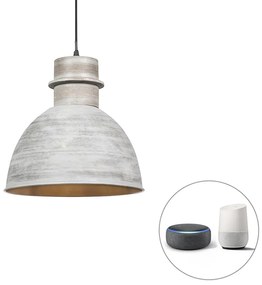 LED Candeeiro de suspensão inteligente cinzento 30 cm com lâmpada A60 Wi-Fi incluída - Dory Moderno