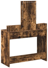 Mesa de Maquiagem vidaXL com Luzes LED Carvalho Fumado 100x41x140 cm