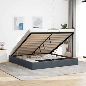 Estrutura de cama otomana sem colchão 180x200cm cinzento escuro