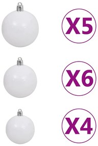 Árvore Natal artificial pré-iluminada c/ bolas 180cm PVC azul