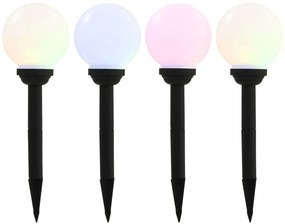 Candeeiro solar de exterior LED 4 pcs esférico 15 cm RGB