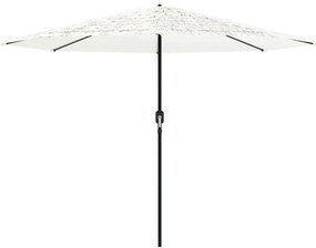 Guarda-sol de jardim com poste de aço 324x324x247 cm branco