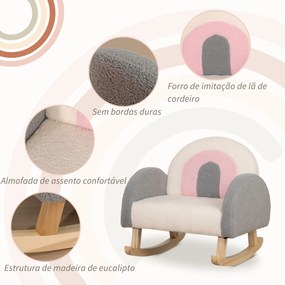 Poltrona Infantil Mini Sofá para Crianças acima de 3 Anos com Assento Acolchoado Apoio para os Braços e Estrutura de Madeira Carga Máxima 45kg 50x45x50cm Cinza