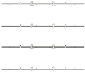 Kit ferragens p/ porta deslizante 366cm aço inoxidável prateado