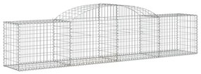 Cestos gabião arqueados 3 pcs 300x50x60/80 cm ferro galvanizado