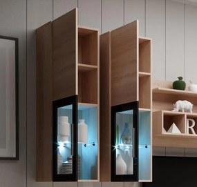 Mueble de salon modelo Arcade color sonoma y negro (3 m)
