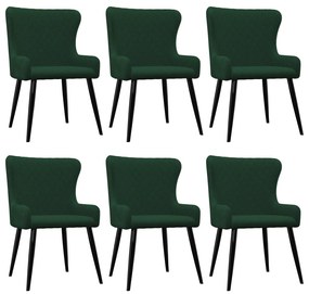 Cadeiras de jantar 6 pcs veludo verde