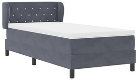 Camas Box com Colchão vidaXL Cinza Escuro 90x190 cm em Veludo