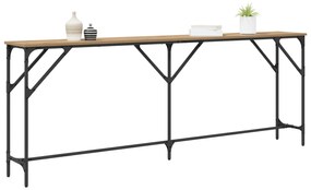 Mesa de Consola Carvalho Artesanal 200x29x75 cm Madeira