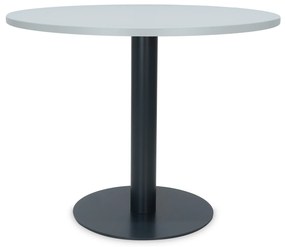 Mesa de Reunião Redonda 1000x750 mm – Tampo Cinza em Melamina, Estrutura Antracite