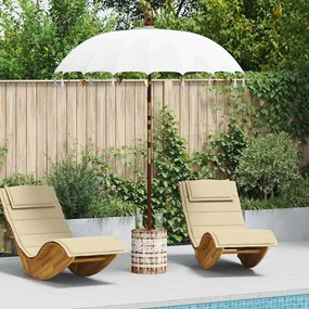 vidaXL Parasol Balinês 260 Creme 180-190 cm Algodão e madeira sólida