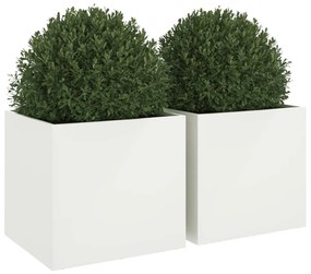 Vasos/floreiras 2 pcs 49x47x46 cm aço branco