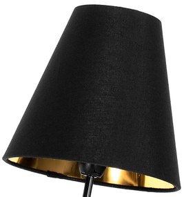 Candeeiro de pé design preto 3 luzes douradas - MELIS Moderno