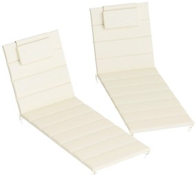 Conjunto de 2 Almofadas para Espreguiçadeira Dobráveis Almofadas para