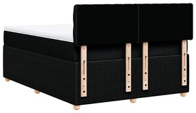 Cama com molas/colchão 140x200 cm tecido preto