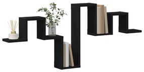 Prateleira de Parede Carvão Preto 104,5x10x43 cm Madeira Compensada