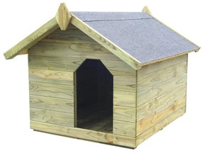 vidaXL Casota para cão com telhado de abrir pinho impregnado