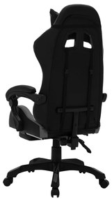 Cadeira estilo corrida luzes LED RGB couro artif. cinza/preto