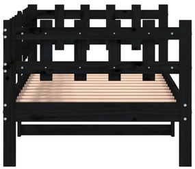 Sofá-cama 90x190 cm madeira de pinho maciça preto