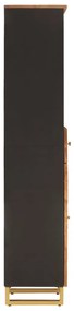 Armário para WC 38x33,5x160 cm mangueira maciça castanho/preto