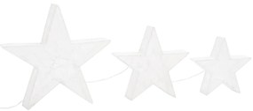 Estrelas de Natal com luzes LED 3 pcs ext./int. arame branco