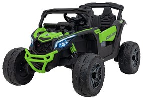 Carro elétrico para Crianças 24V 4x4 ATV CAN-AM Maverick Rodas de EVA, Assento de couro Verde