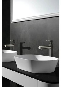 Torneira monocomando para lavatório com um design alto fabricado em aço inoxidavel Moscú