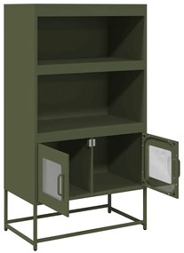 Aparador alto 68x39x123 cm aço verde azeitona