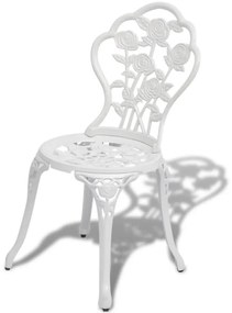 Cadeiras de bistrô 2 pcs alumínio fundido branco