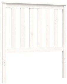 Estrutura cama de solteiro c/ cabeceira madeira maciça branco